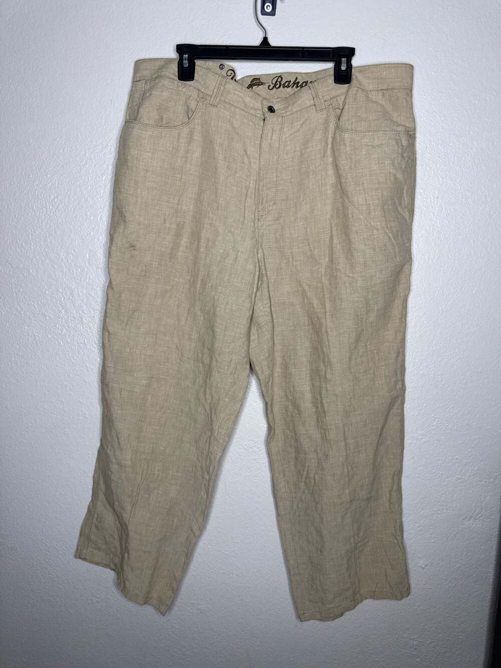 Tommy Bahama 100% Linen Beige Pants Size 42